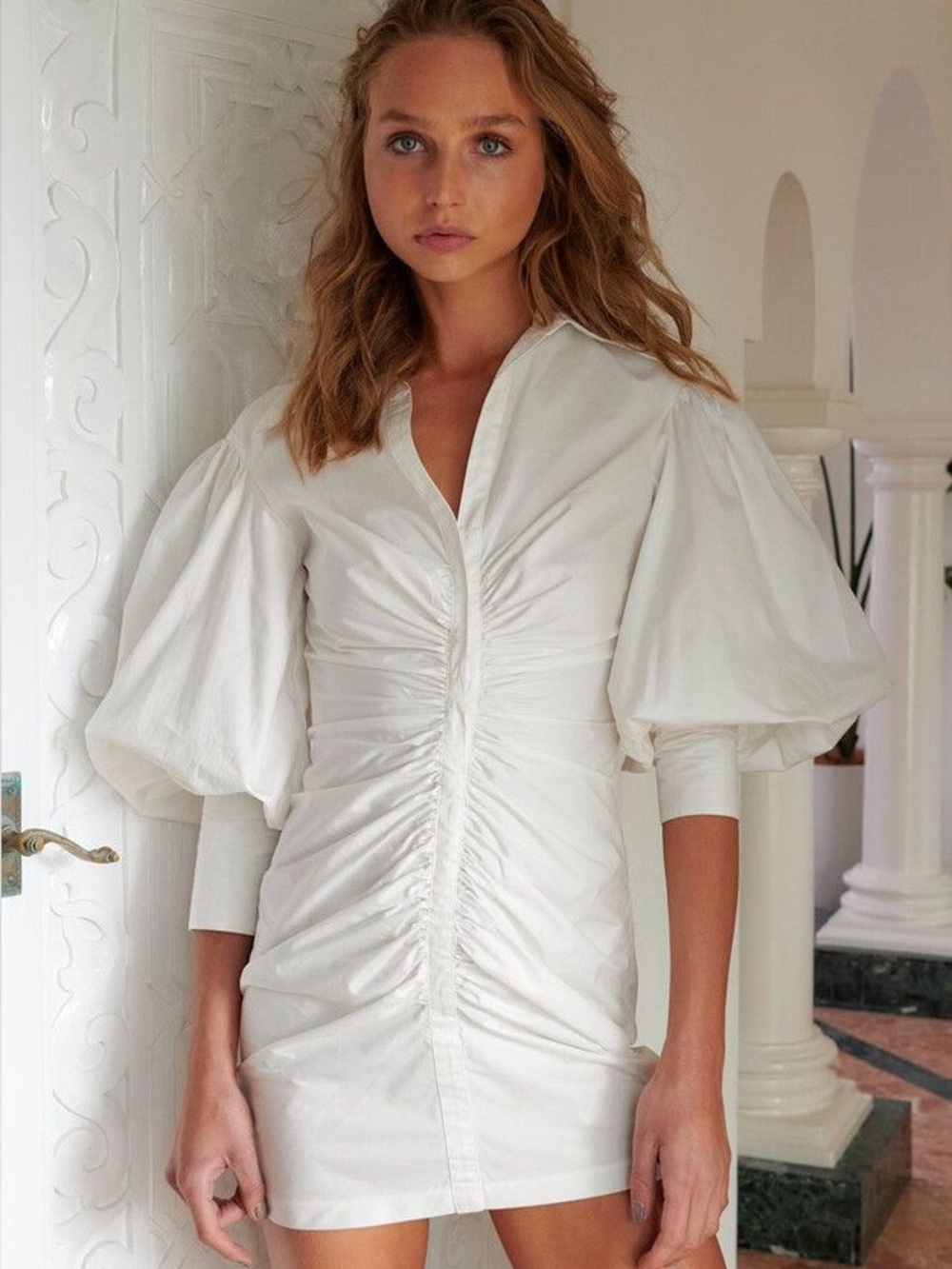 SHONA JOY Grant Balloon Sleeve Mini Dress